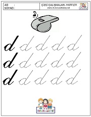 d harfi çizgi çalışması